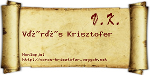 Vörös Krisztofer névjegykártya